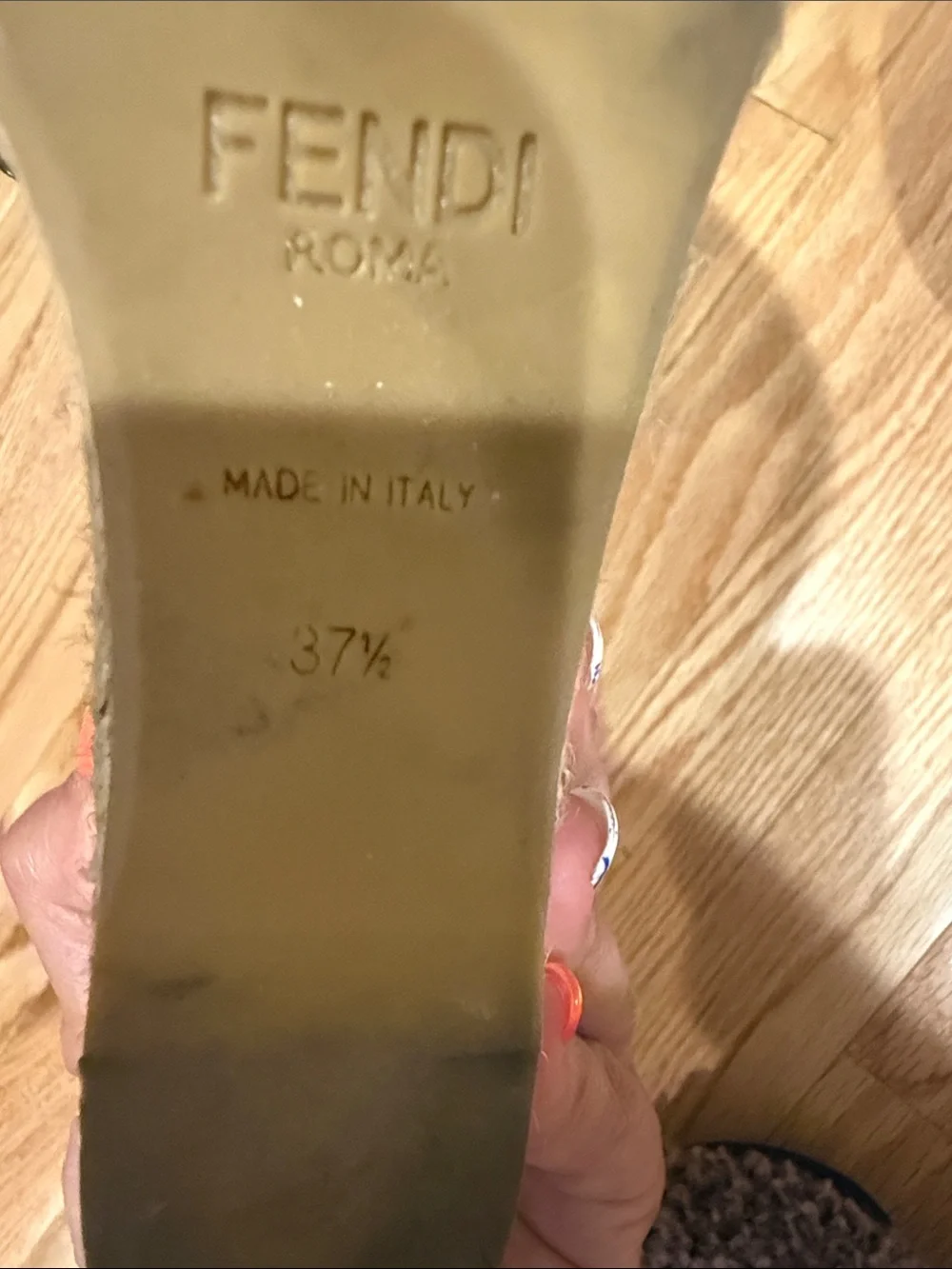 Fendi Black Patent Leather & Snake-Print Wedge Sandals